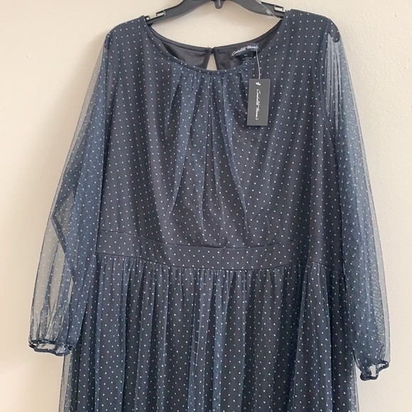 Candalite Women's Maxi Navy Silver Dress Size 3X - Picture 3 of 10